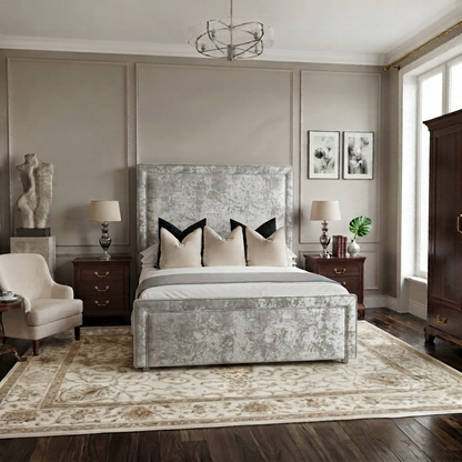 Black Piping Art Deco Bed