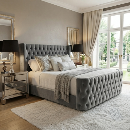 Curved Wingback Bed