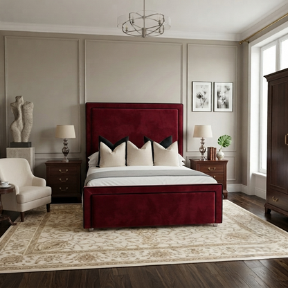 Black Piping Art Deco Bed