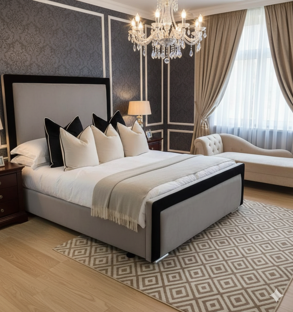 Black Bumper Luxury Bed full view UK - Eagle Bed