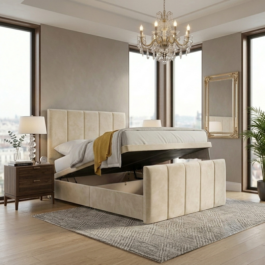 Side Lift Open Ottoman Bed