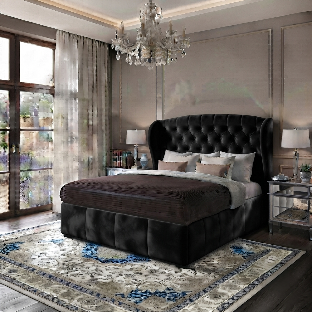 Roxy Curved Wingback Bed