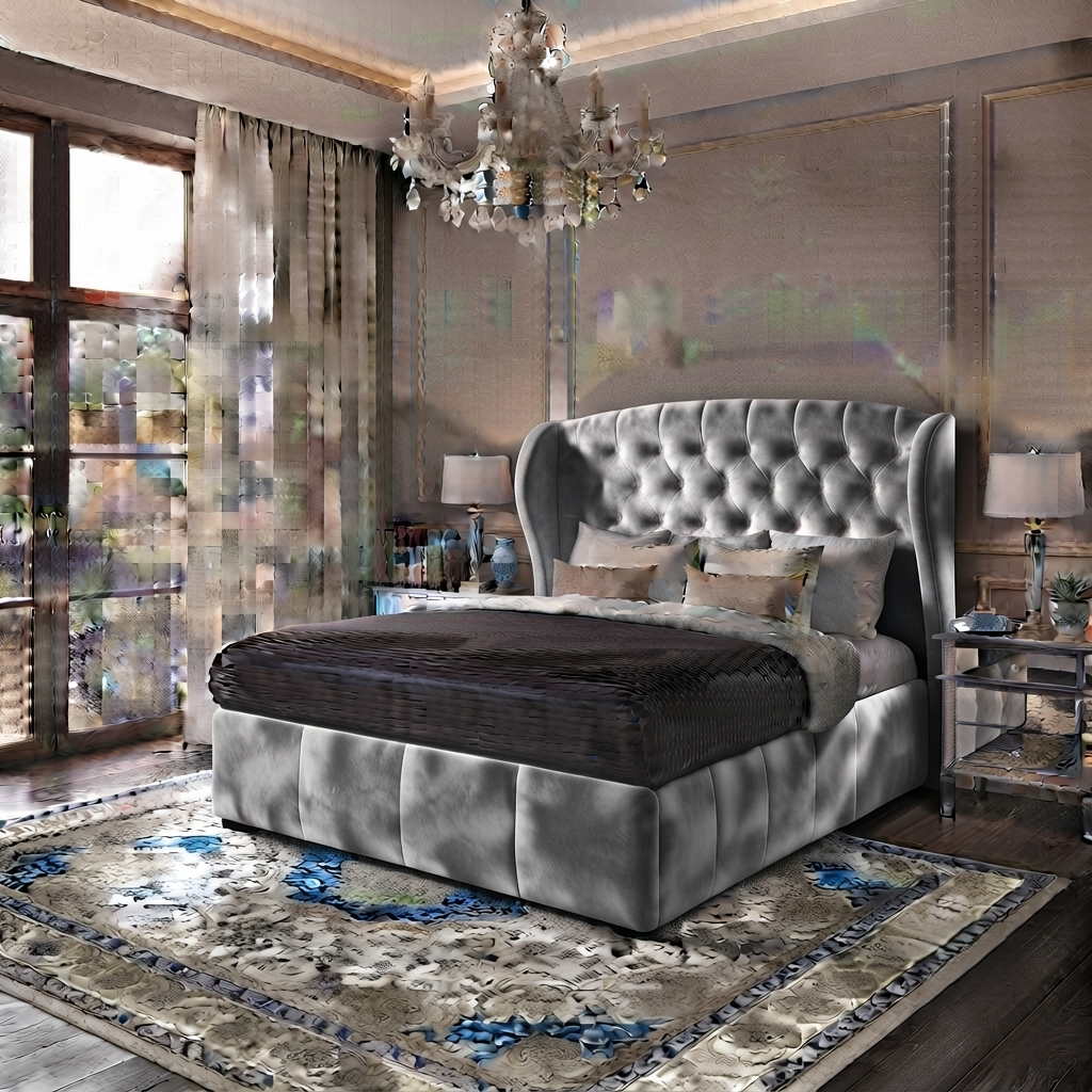 Roxy Curved Wingback Bed