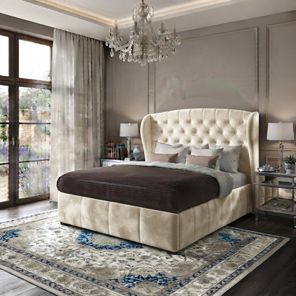 Roxy Curved Wingback Bed