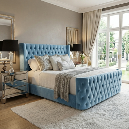 Curved Wingback Bed