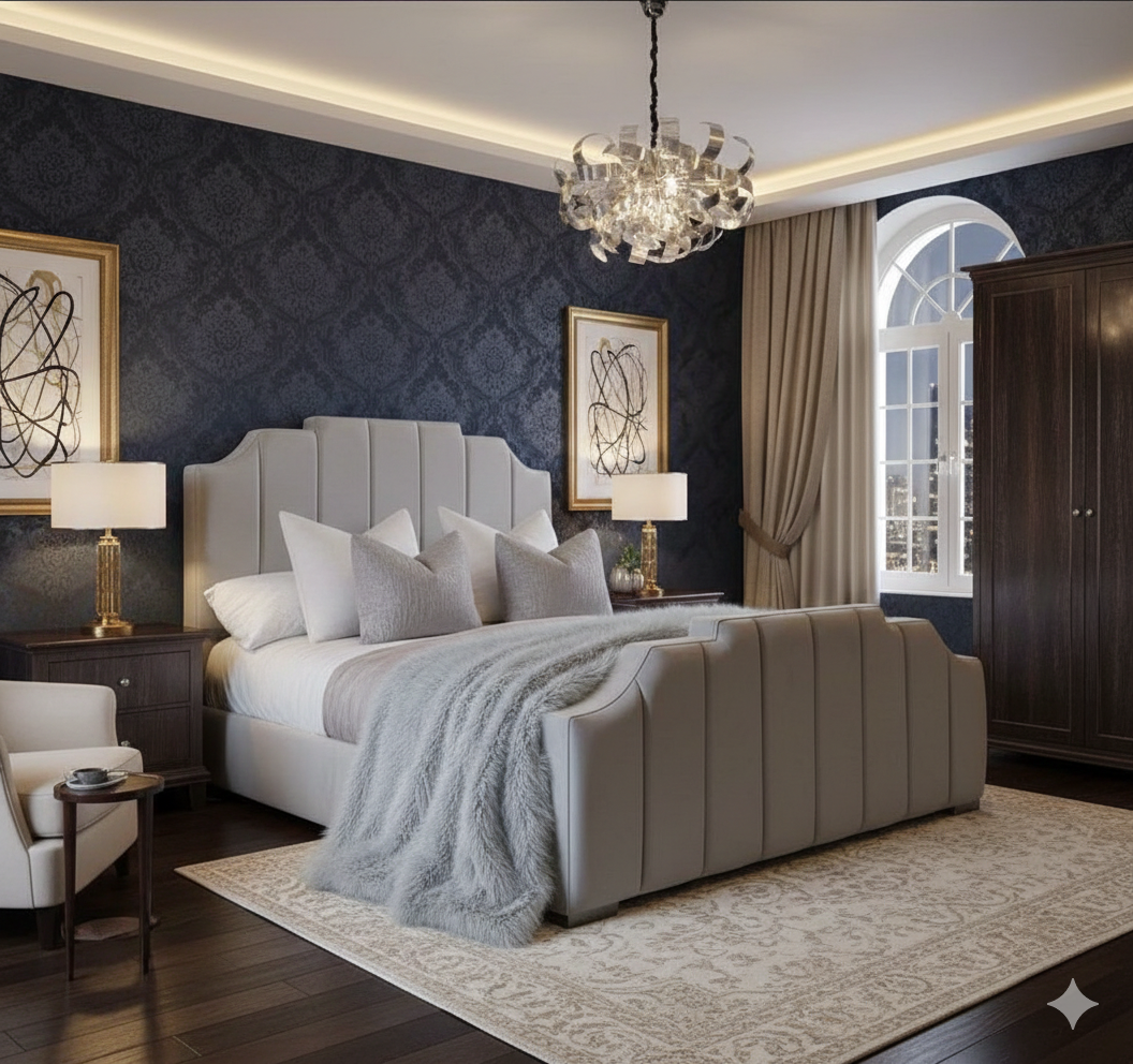 Charlie Bed elegant panel headboard detail UK - Eagle Bed