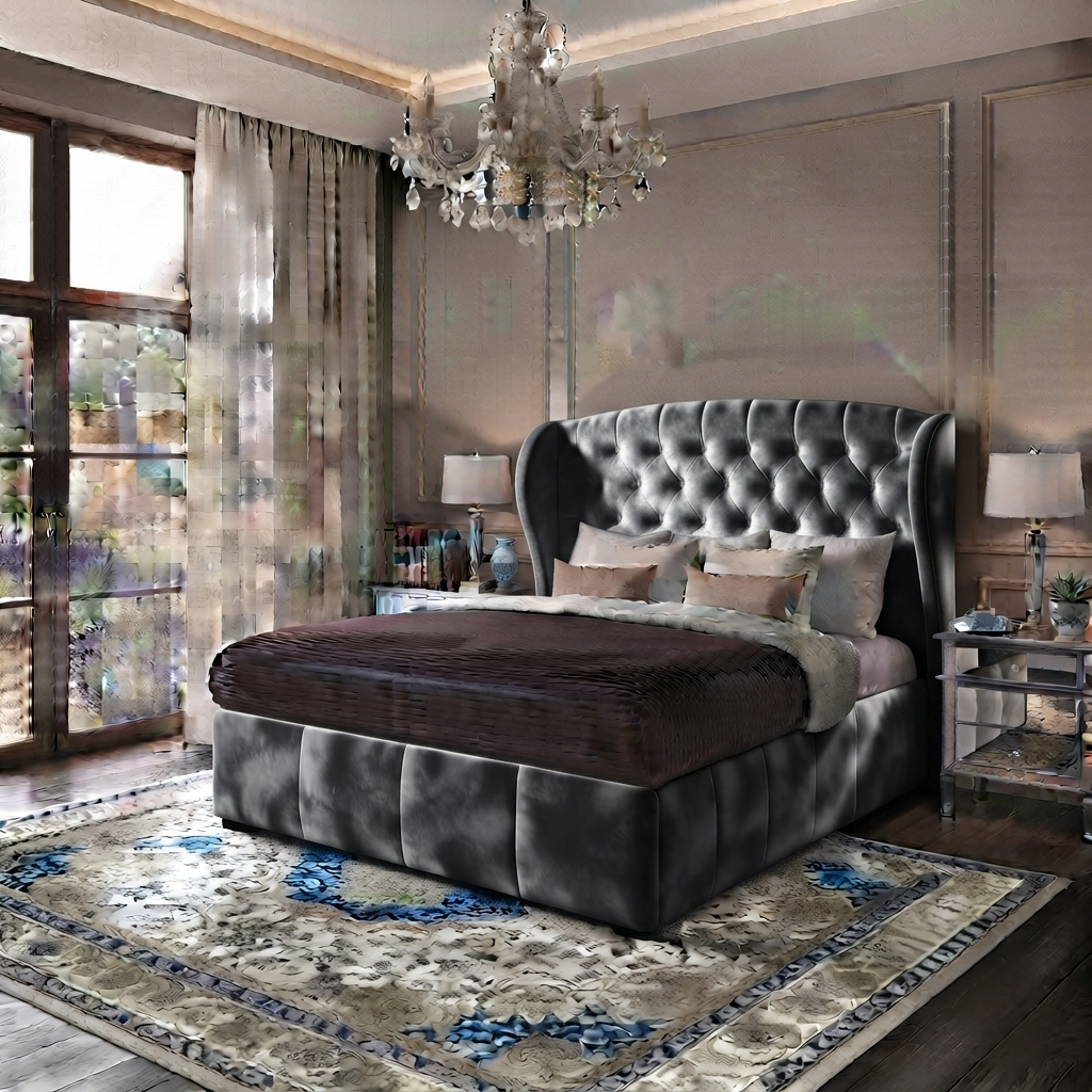 Roxy Curved Wingback Bed