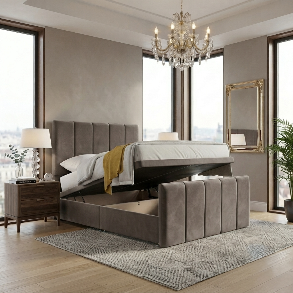 Side Lift Open Ottoman Bed