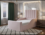 Line Wing Kids Bed | Soft Winged Panel Bed for Children