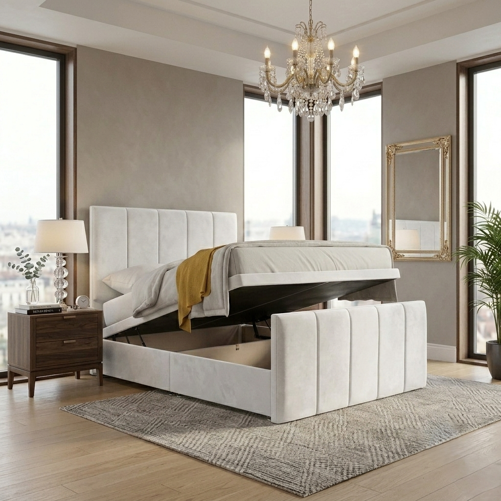 Side Lift Open Ottoman Bed