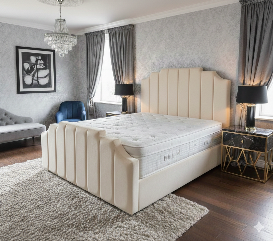 Finger Panel Unique Upholstered Velvet Bed UK - Eagle Bed
