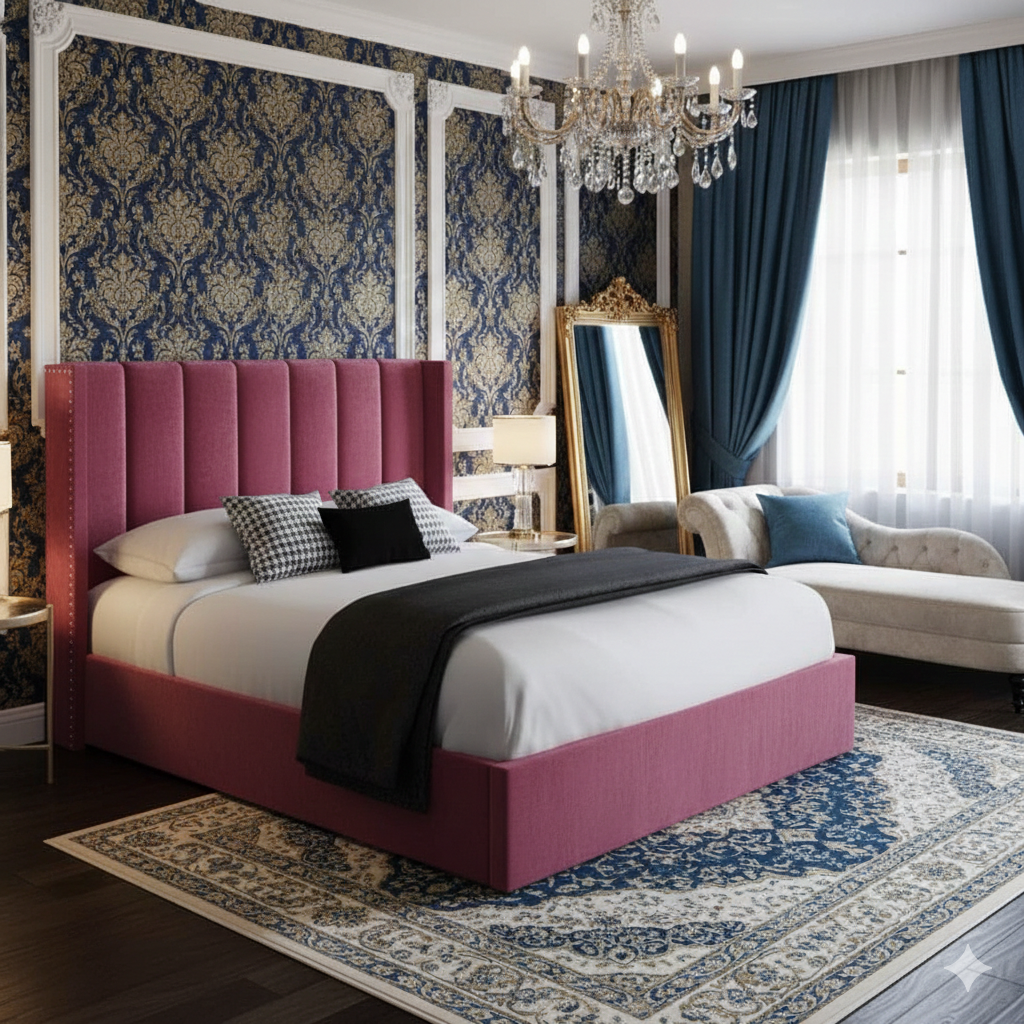 Sara Grand Luxury Upholstered Velvet Bed UK - Eagle Bed