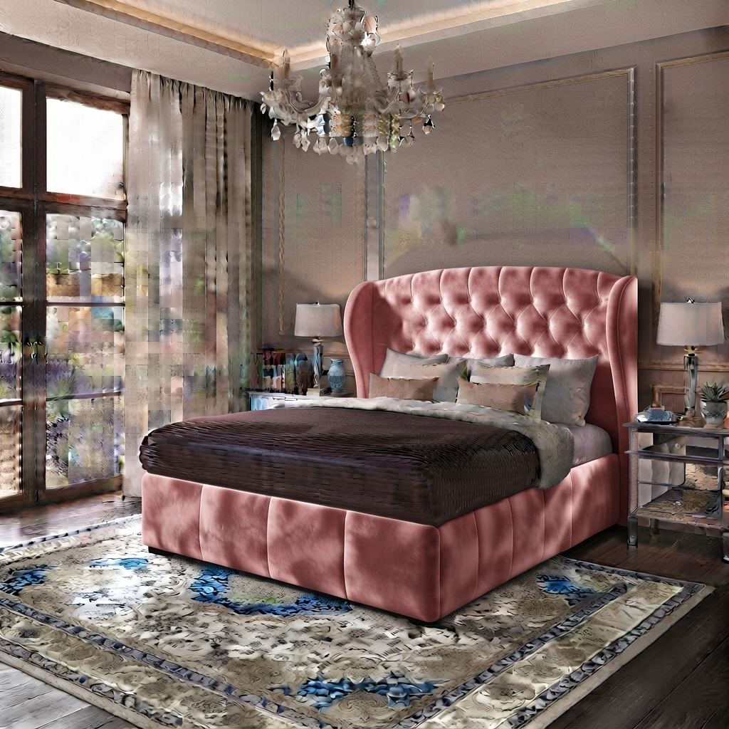 Roxy Curved Wingback Bed