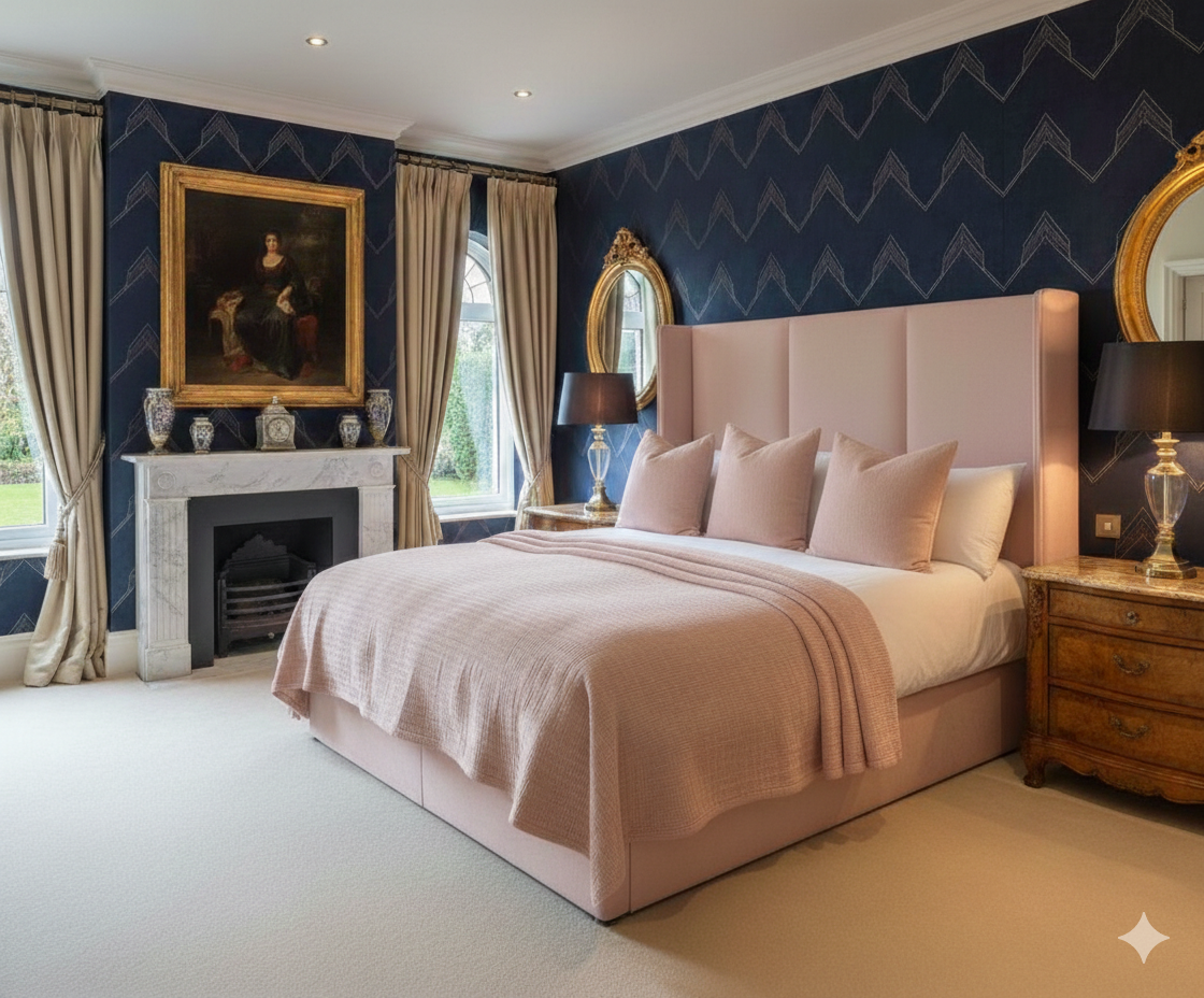 William Bed refined panel headboard detail UK - Eagle Bed