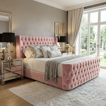 Curved Wingback Bed