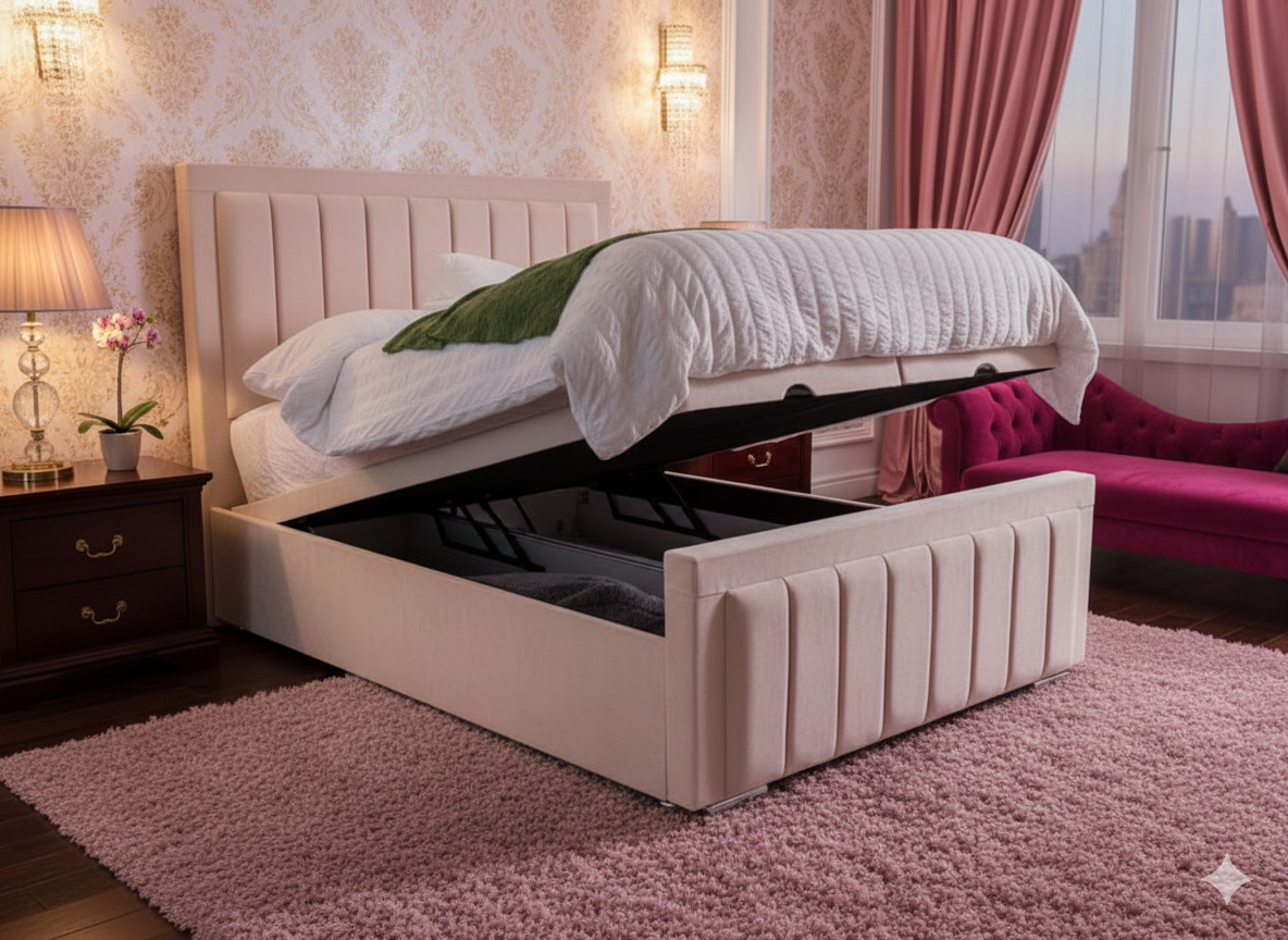 Mayfair Bumper Ottoman Divan open storage UK - Eagle Bed