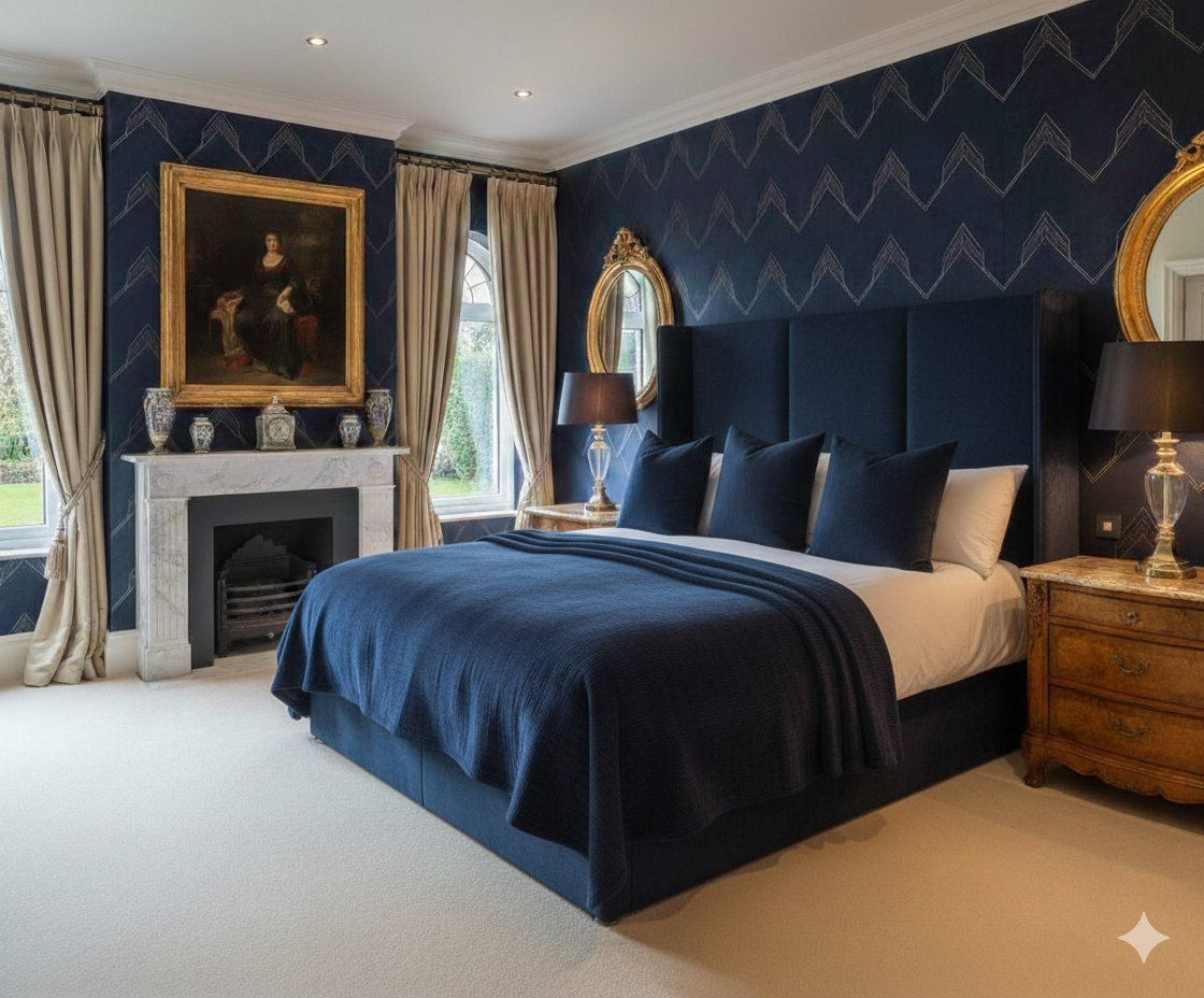 William Upholstered Bed side view handmade UK - Eagle Bed