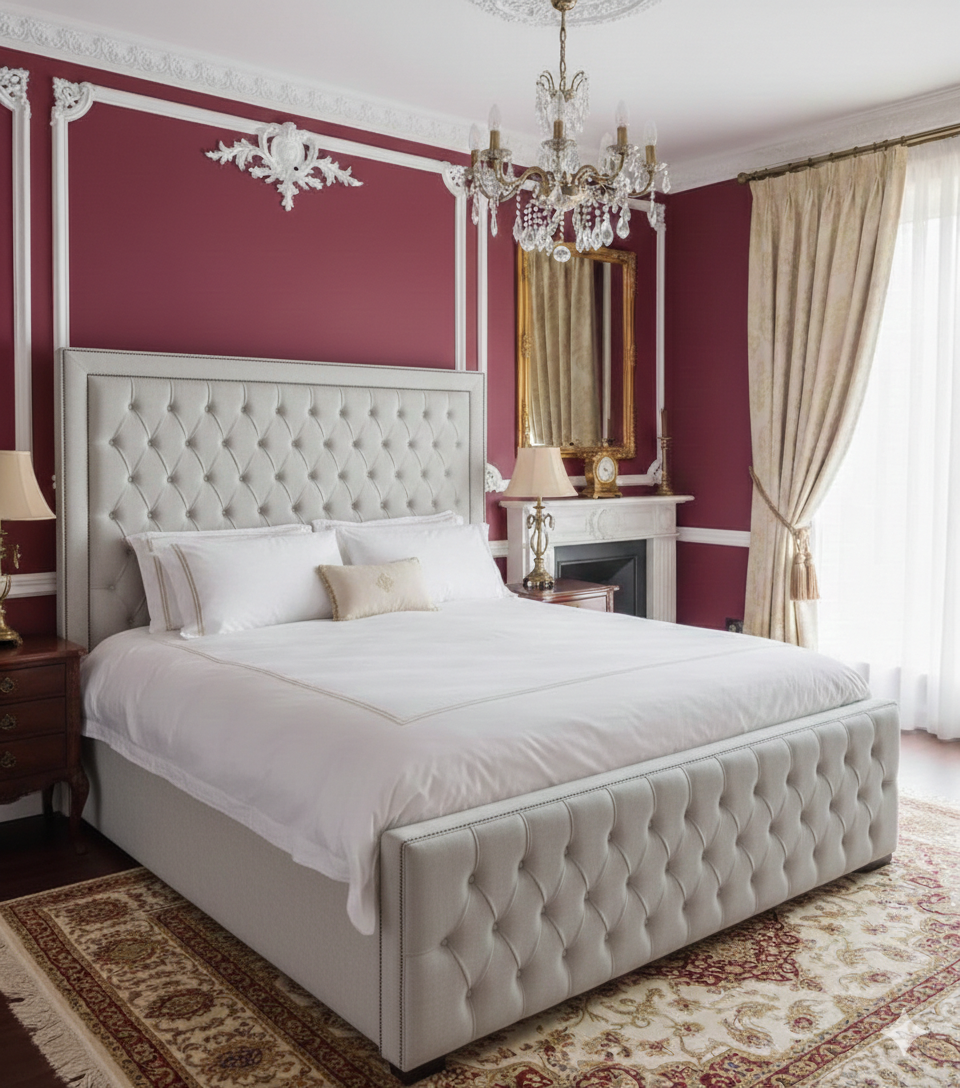 Verona Luxury Italian Style Upholstered Velvet Bed UK - Eagle Bed