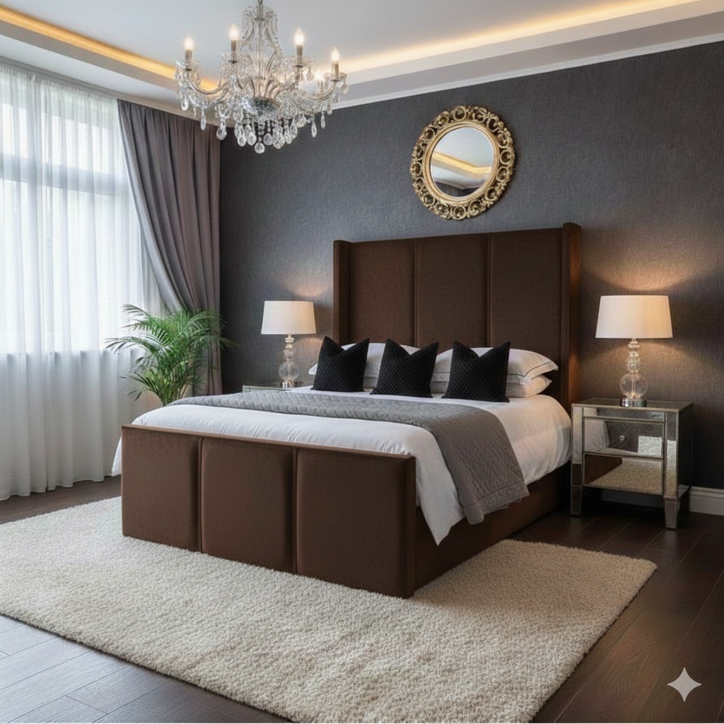 Mayfair Wingback 2 Line Luxury Bed room view UK - Eagle Bed