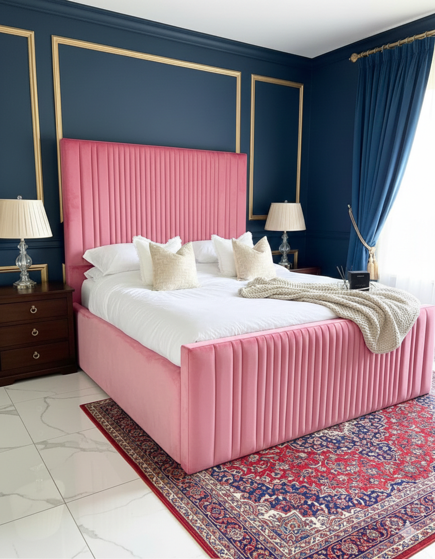 Mini Line Luxury Bed headboard panel detail UK - Eagle Bed
