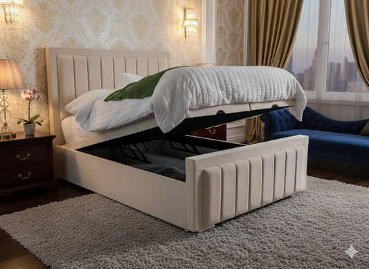 Mayfair Bumper Ottoman Gas Lift Divan Storage Bed UK - Eagle Bed