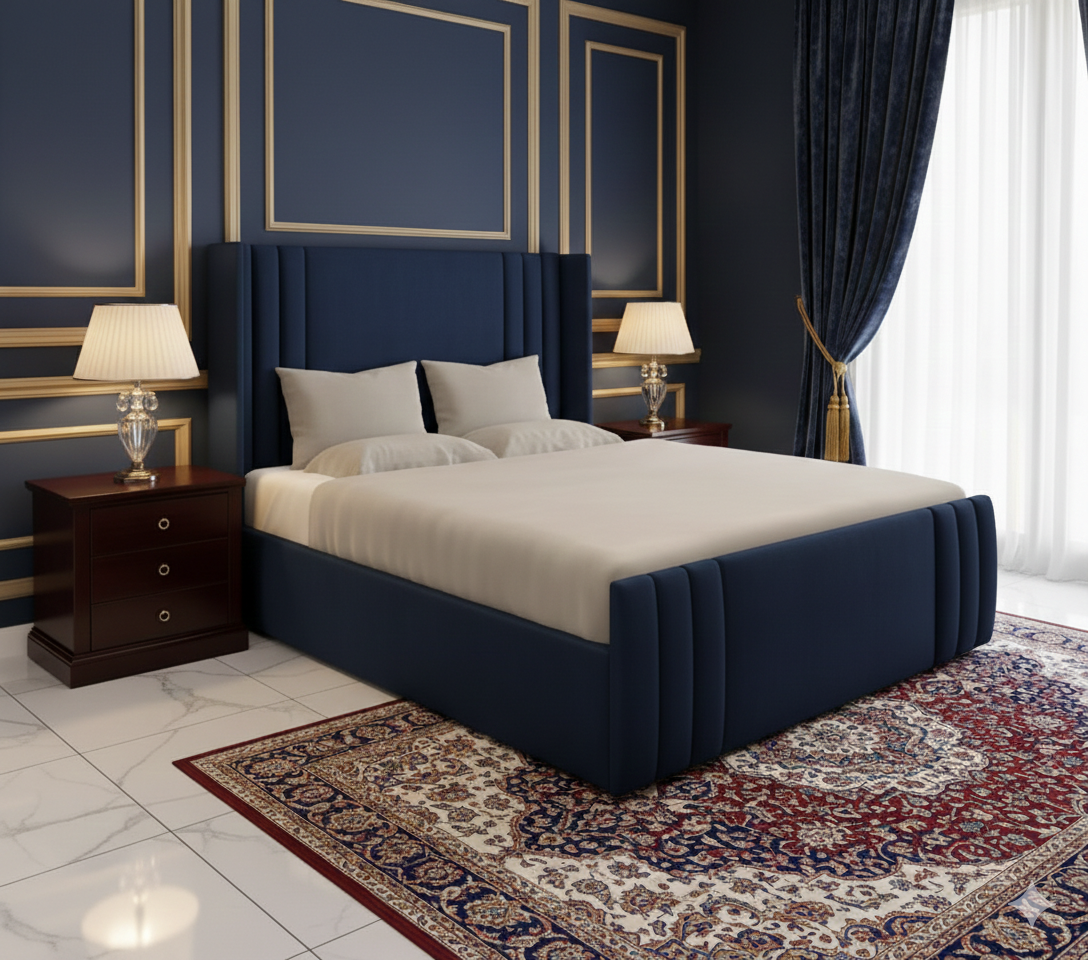 Side Line Wingback Bed headboard detail UK - Eagle Bed