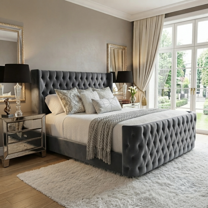 Curved Wingback Bed