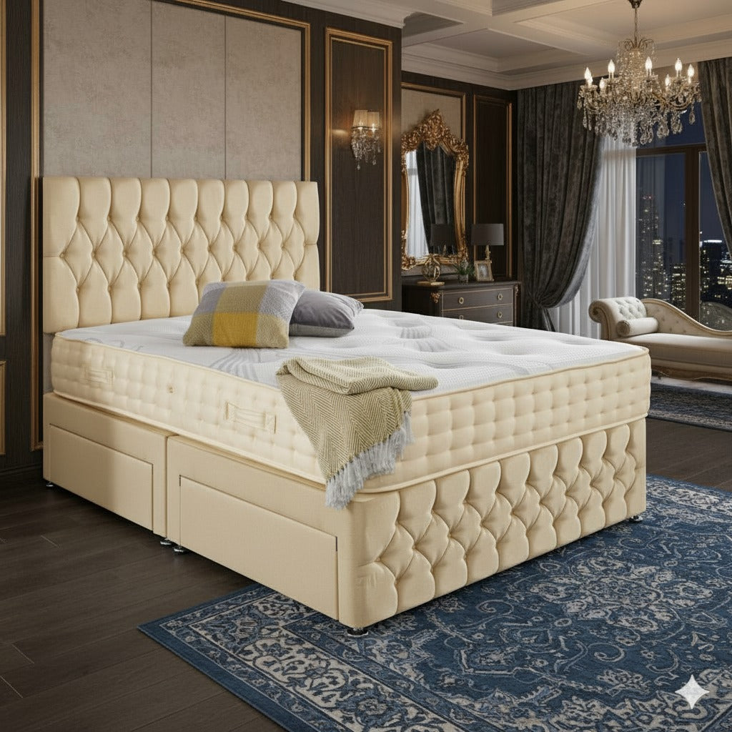 Chester Chesterfield Deep Button Velvet Bed UK - Eagle Bed