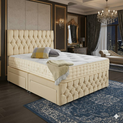 Chester Chesterfield Deep Button Velvet Bed UK - Eagle Bed