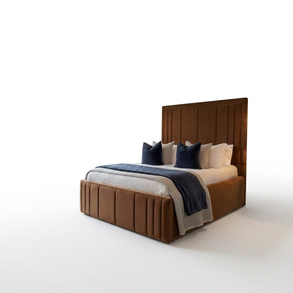 Vegas Luxury Bed upholstered bed frame, studio product photo