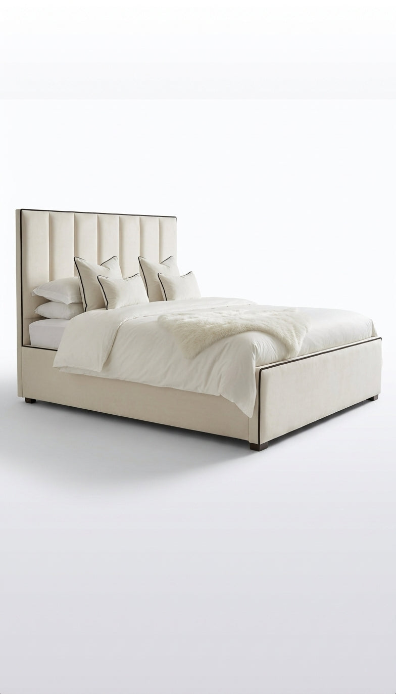 Black Piping Contrast Bed - professional studio product photo