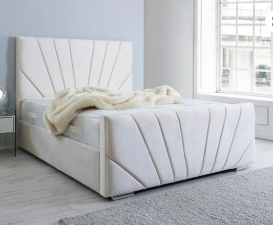 Victoria Art Deco Bed headboard structured detail UK - Eagle Bed