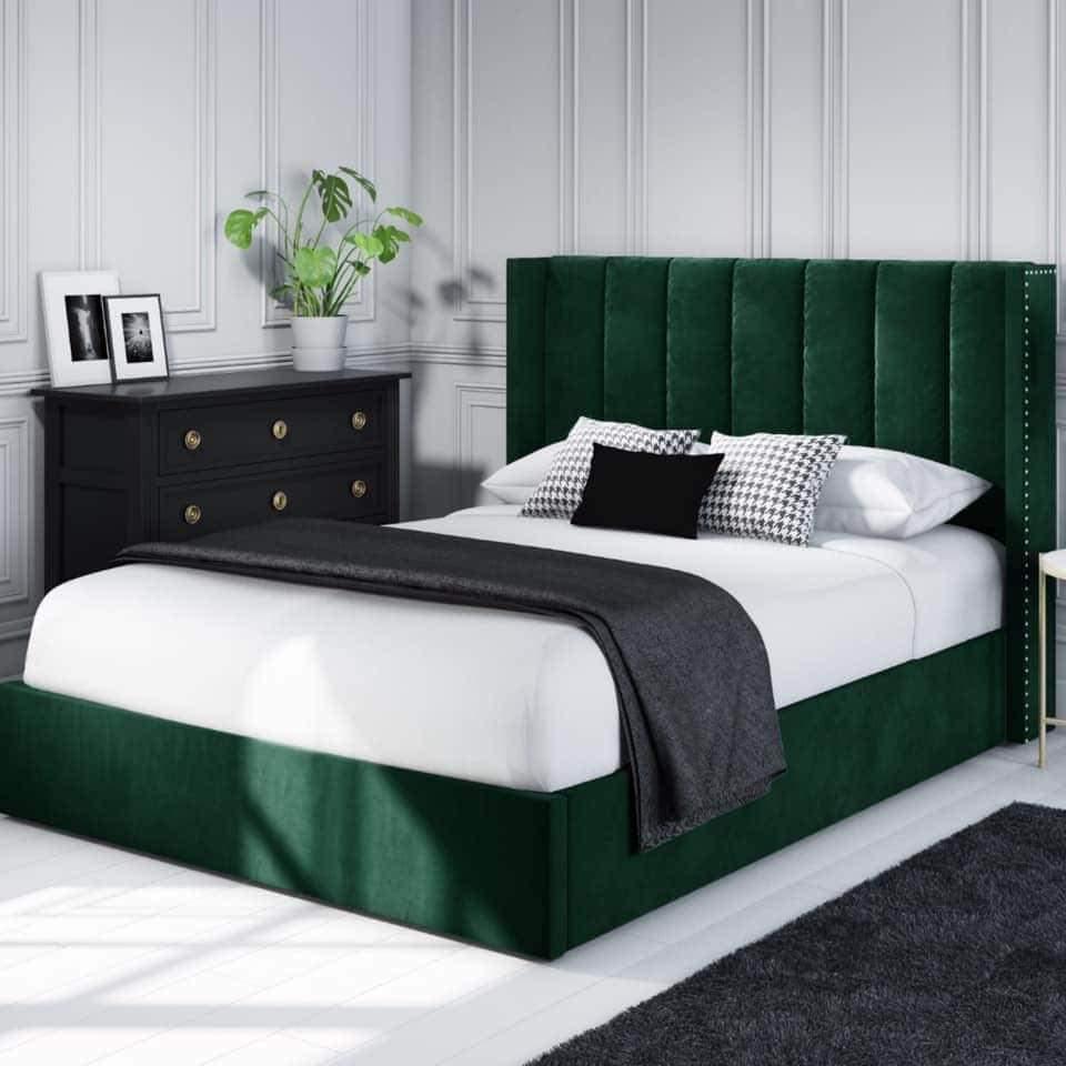 Sara Grand Upholstered Bed side view handmade UK - Eagle Bed