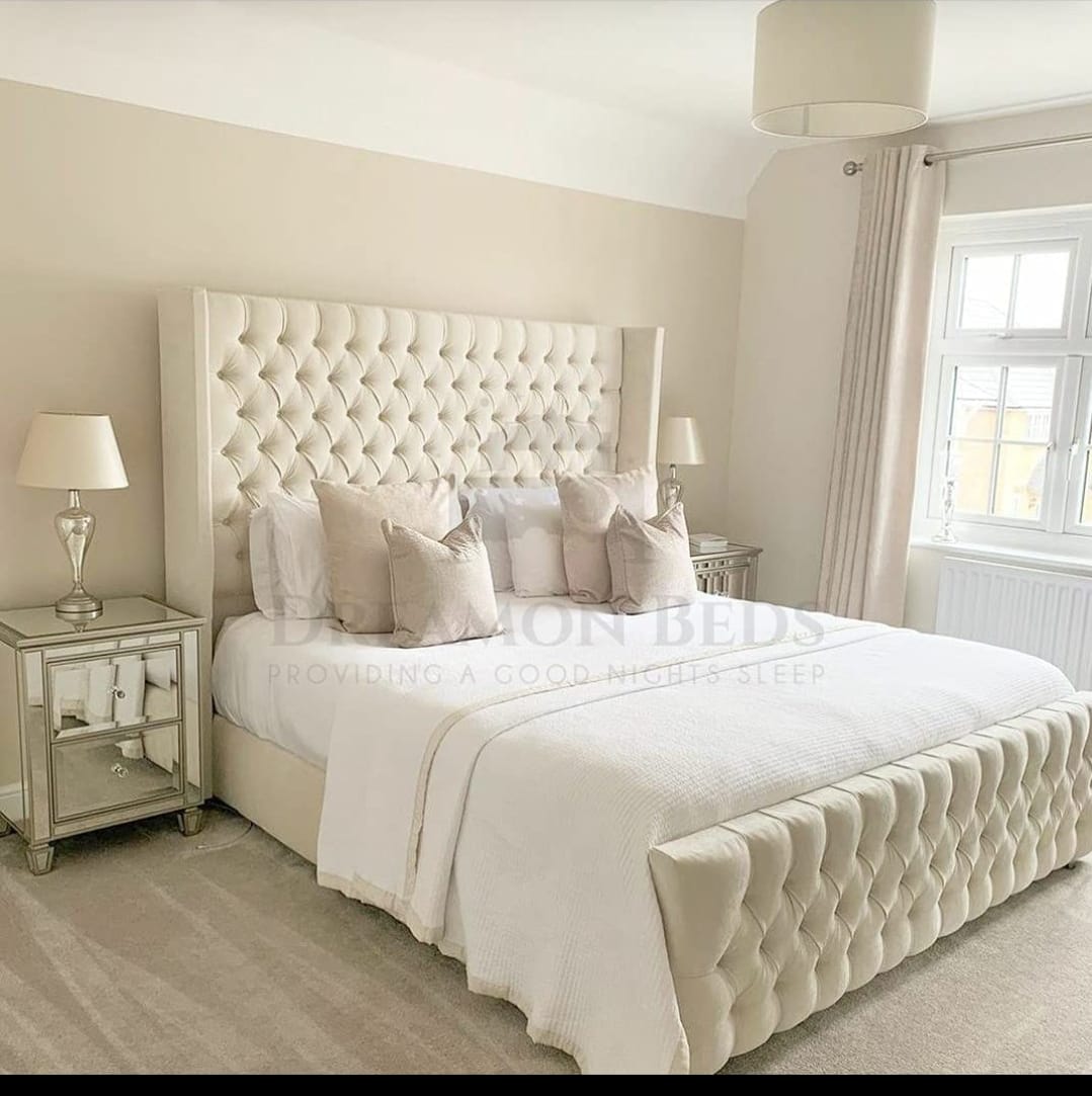 Florida Ottoman Gas Lift Storage Divan full view UK - Eagle Bed