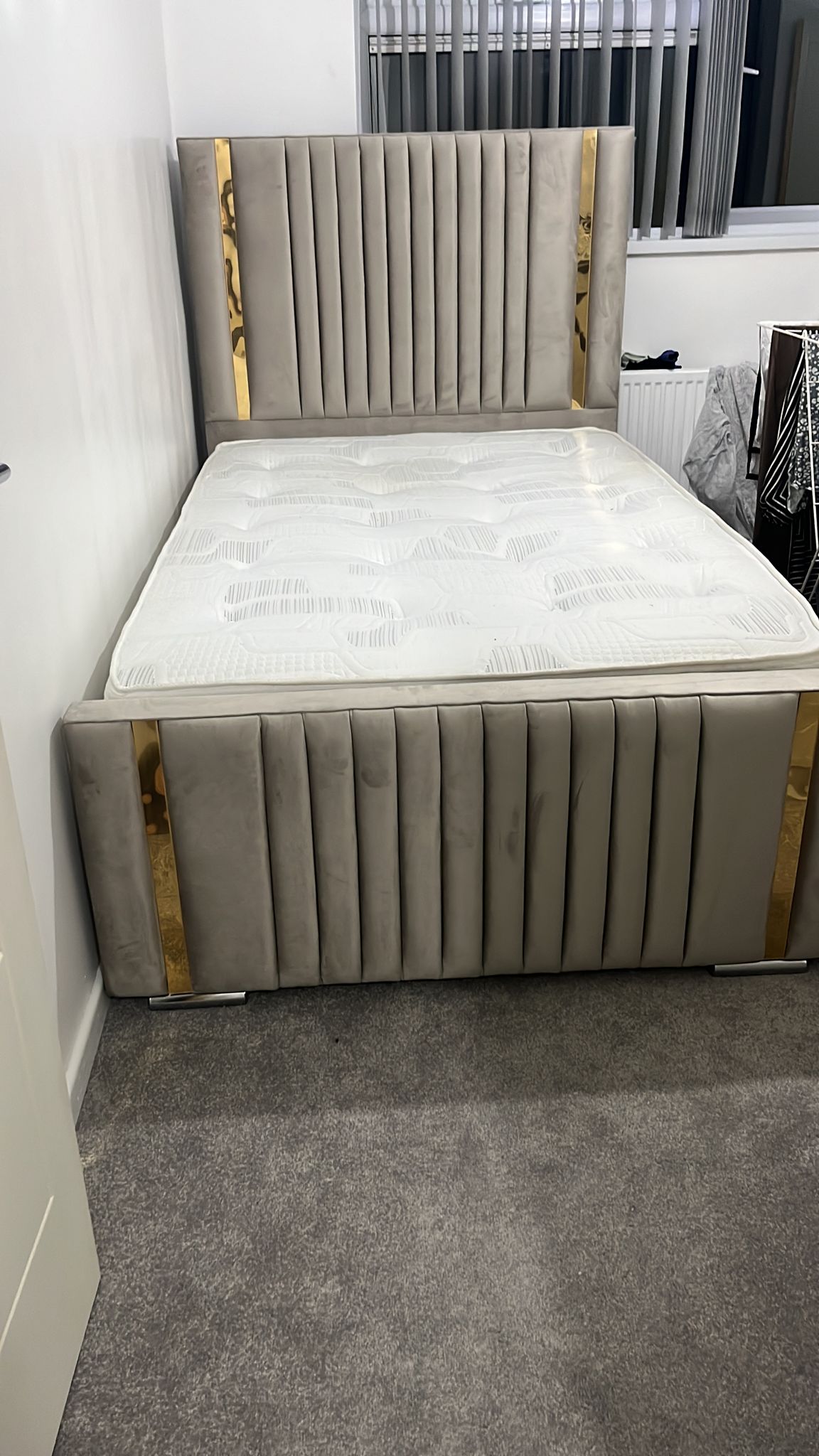 Strip Line Bed with Footboard full view - Eagle Bed UK
