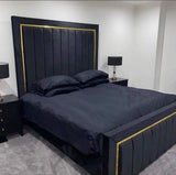 luxury Bed With Gold / Silver Strip