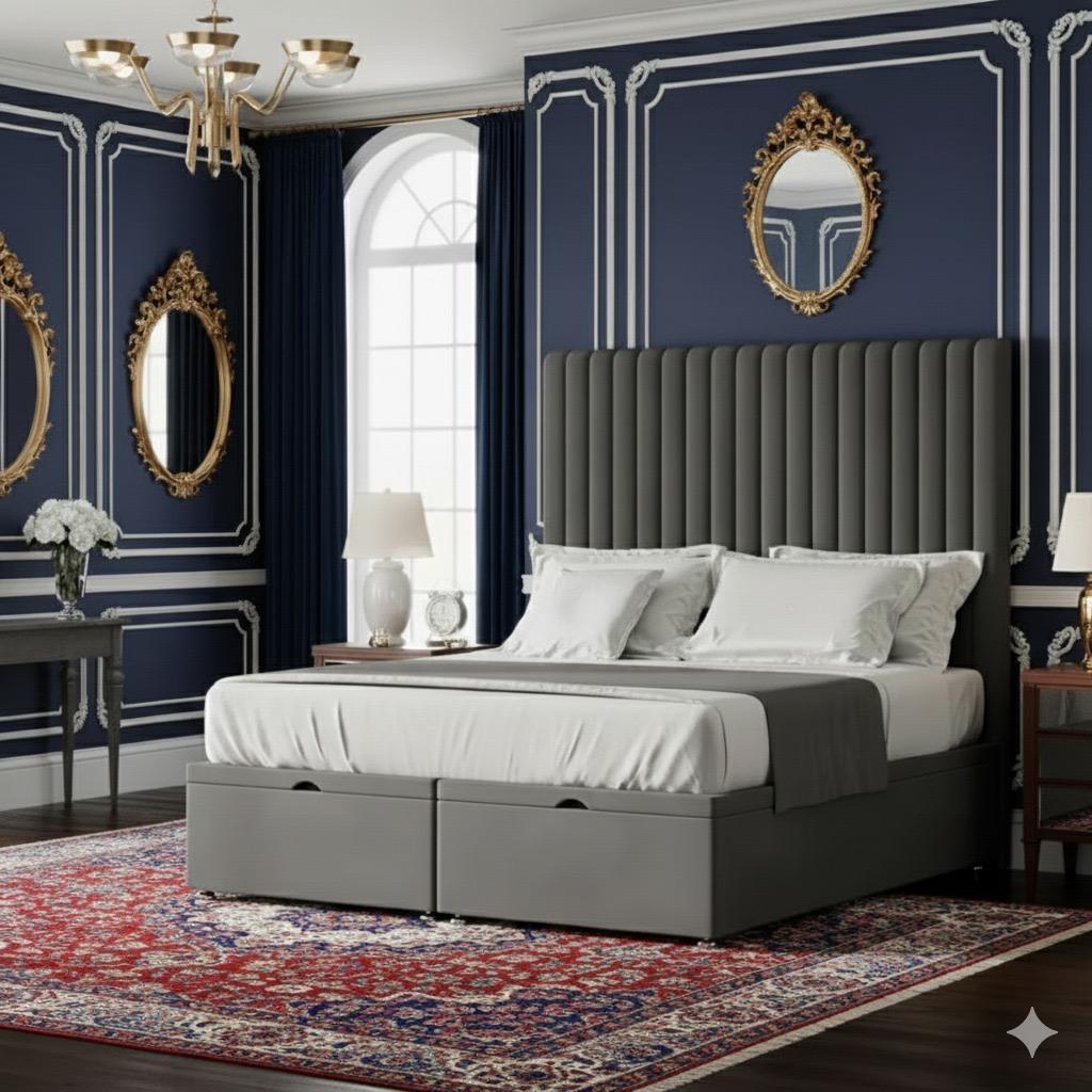 Multi Mini Line Divan Bed headboard mini line detail UK - Eagle Bed
