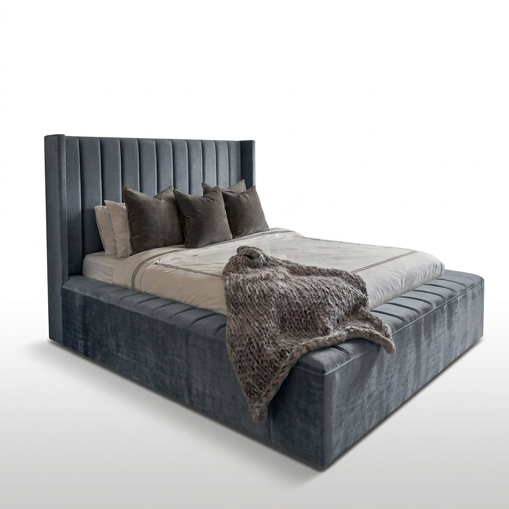 Ambassador Grand Bed upholstered bed frame, studio product photo