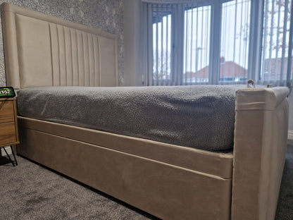 Line Bumper Ottoman Divan Bed headboard detail - Eagle Bed UK