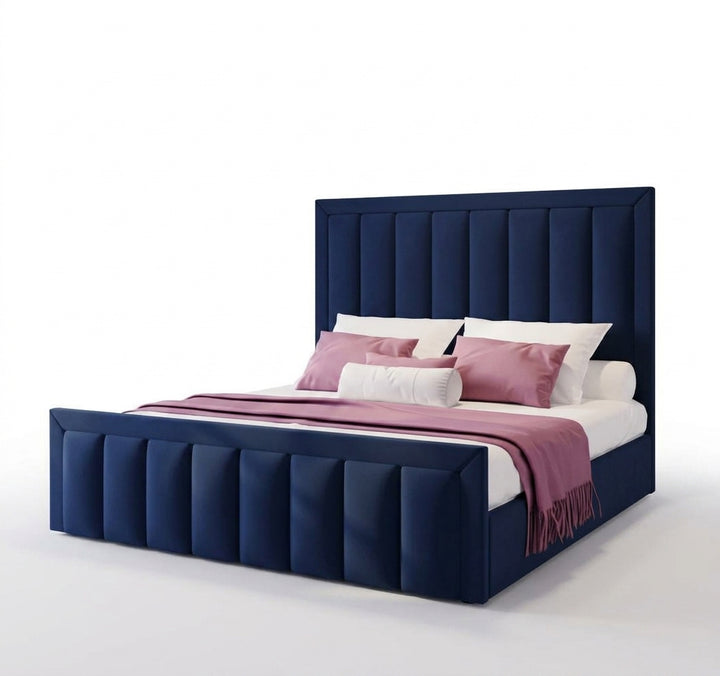 Panel Line Border Bed – Upholstered Bed Frame