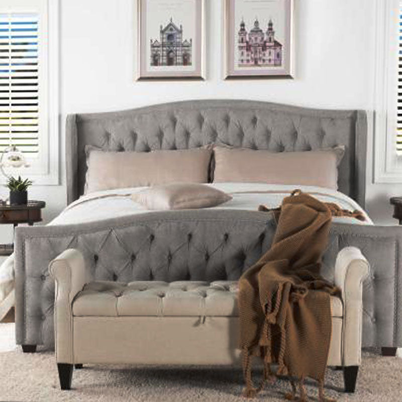 Hilton Wingback Bed ornate curved wing headboard UK - Eagle Bed