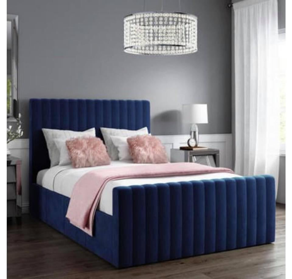 Indigo Line Deep Velvet Bed room view UK - Eagle Bed