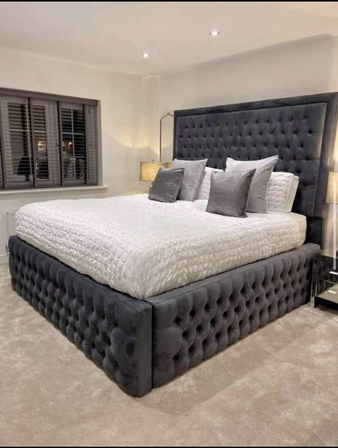 Grand Luxury Bed oversized headboard detail UK - Eagle Bed
