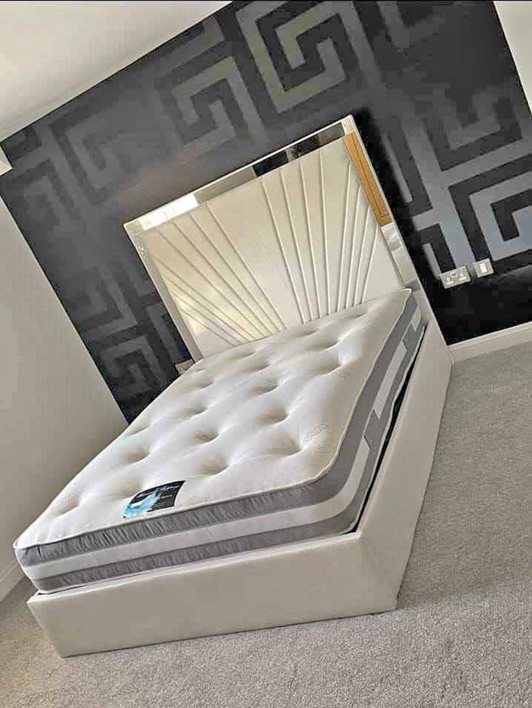 Mirror Upholstered Bed Frame | Luxury Velvet Bed | 3ft to 6ft | UK Made